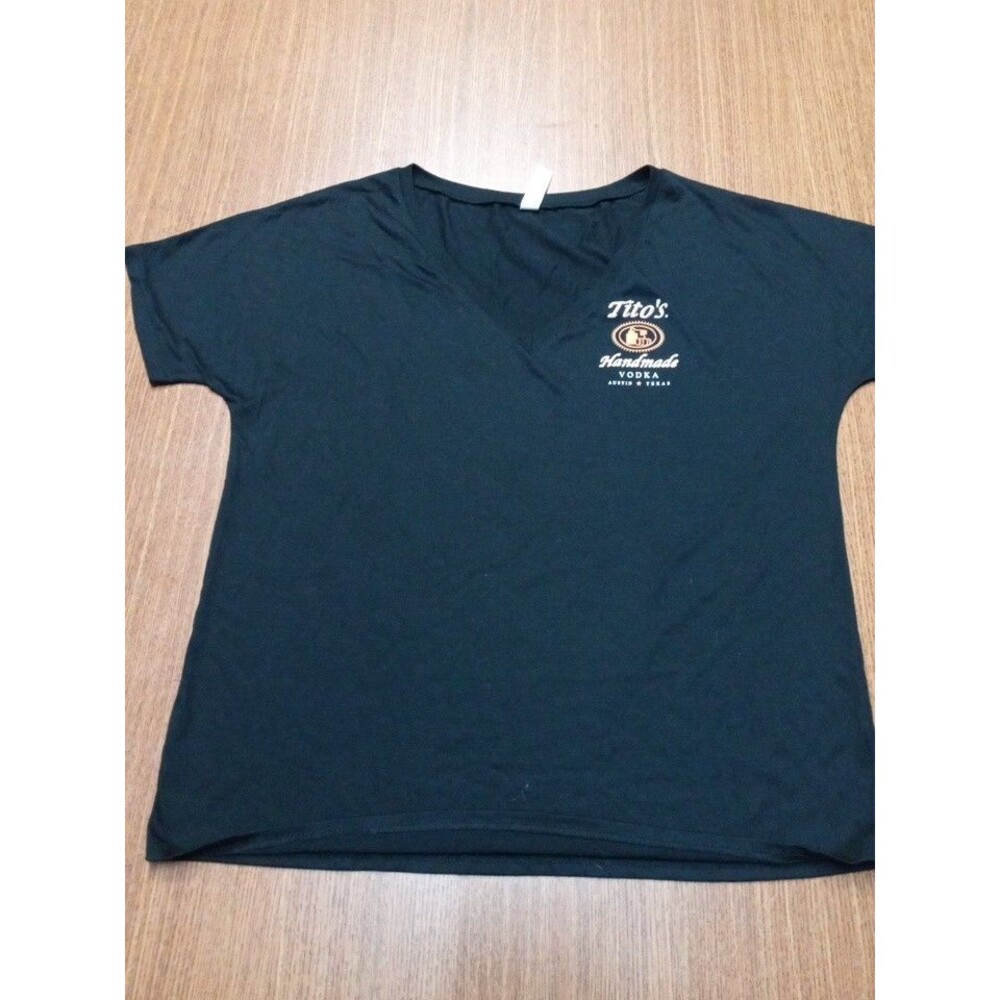 Tito’s Handmade Vodka Black V-Neck T-Shirt Women’s Sz Small